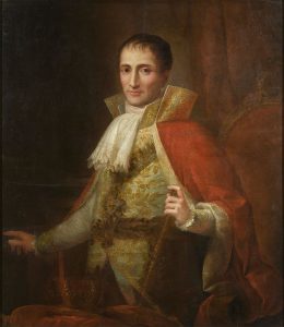 José I, primer y único rey español de la dinastía Bonaparte. Se le criticó a muerte, pero sus reformas fueron herederas directas de las de Carlos III y precursoras de otras que tuvieron que hacer ya los liberales españoles, también a costa de mucha sangre. Retrato pintado por Josée Flaugier en 1809.