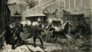 Asesinato del general Prim, según ilustración del diario ABC