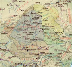 Mapa de los principales pobladores de la meseta prerromana, por Paulusburg-Wikimedia Commons