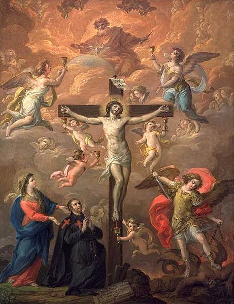 Crucifixión con San Miguel, de Antonio González Velazquez. Fuente: commons.wikimedia.org