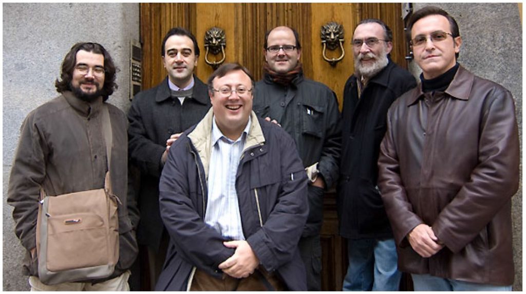 Miembros fundadores de la Gatera (noviembre 2007). De izquierda a derecha: Mario Sánchez, Pablo Jesús Aguilera, Juan Antonio Jiménez, Juan Pedro Esteve, Alfonso Martínez y Julio Real.