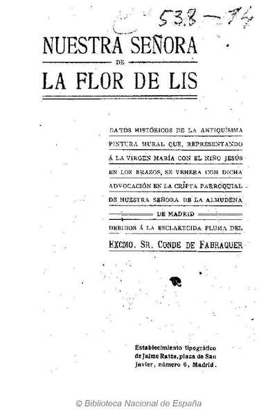Libro Nuestra Señora de la Flor de Lis