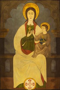 La Virgen de la Flor de Lis recientemente restaurada.