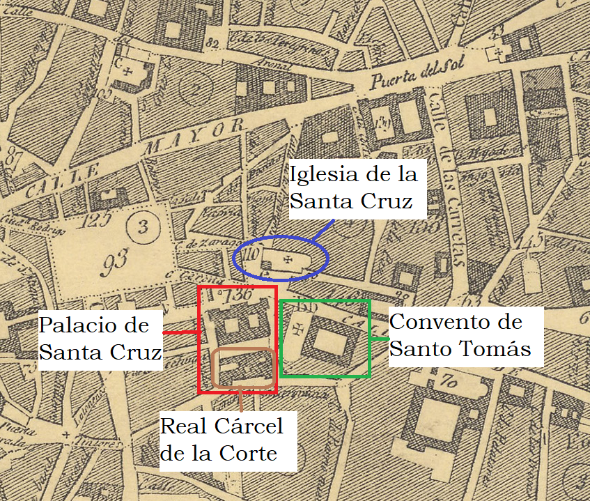 Detalle del plano delineado en 1812 por Lezcano, corregido y aumentado en 1846 por Pedro Martín López