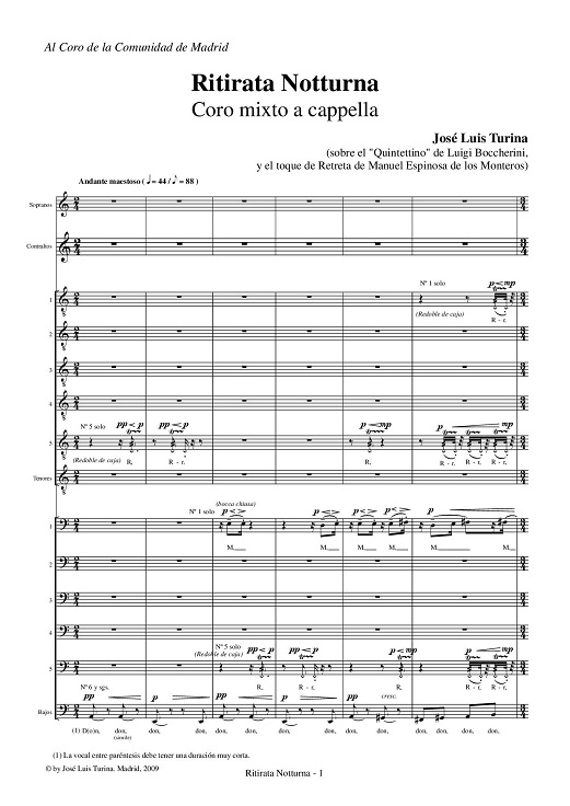 "Ritirata Notturna", by José Luis Turina. Firt page.